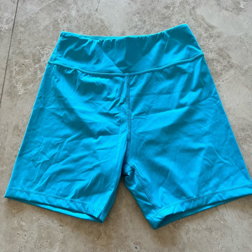 Born Primitive Biker Shorts Workout Gym Train Running NWOT Blue Athleisure Lift